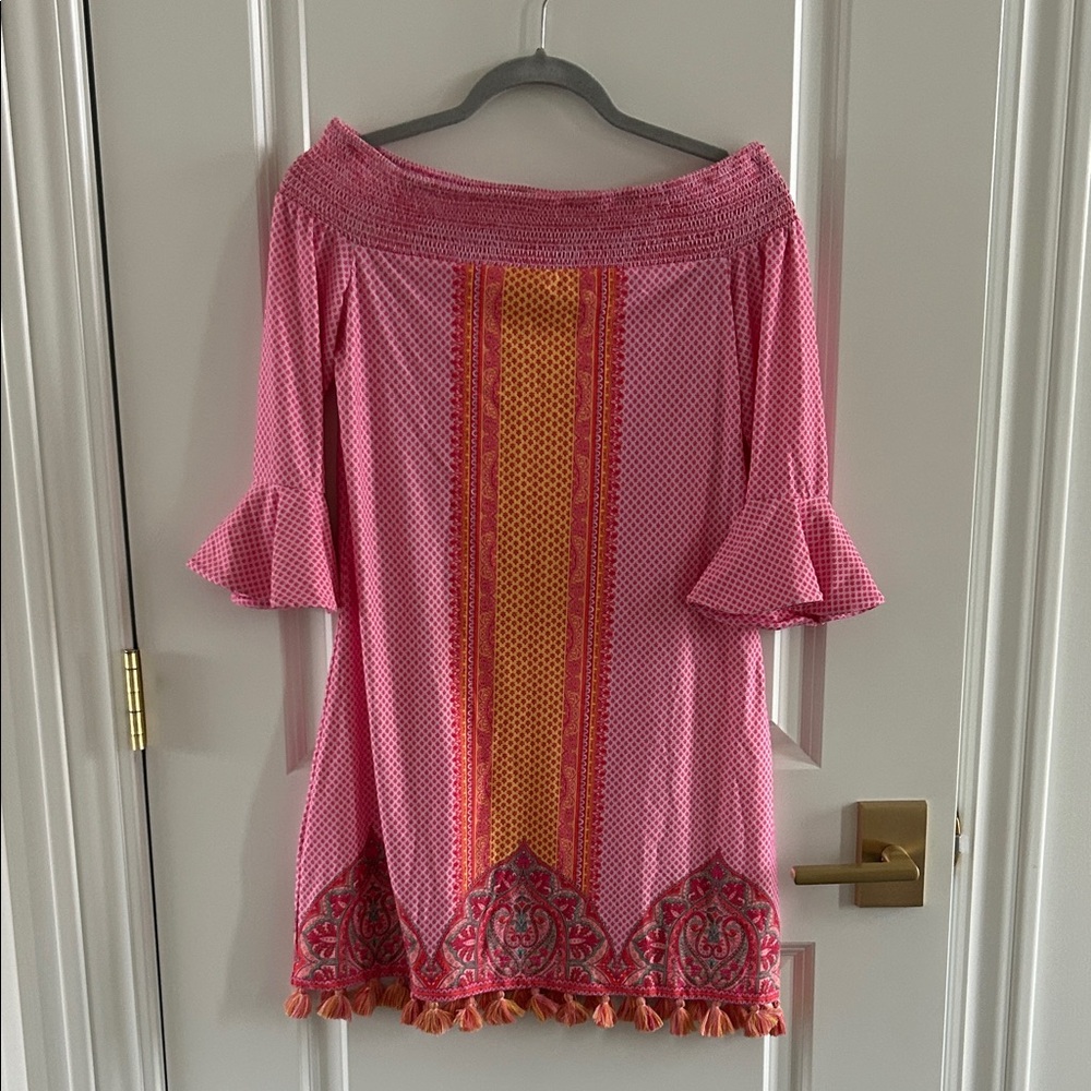 Cabana Life Vibrant Pink and Orange Tunic
